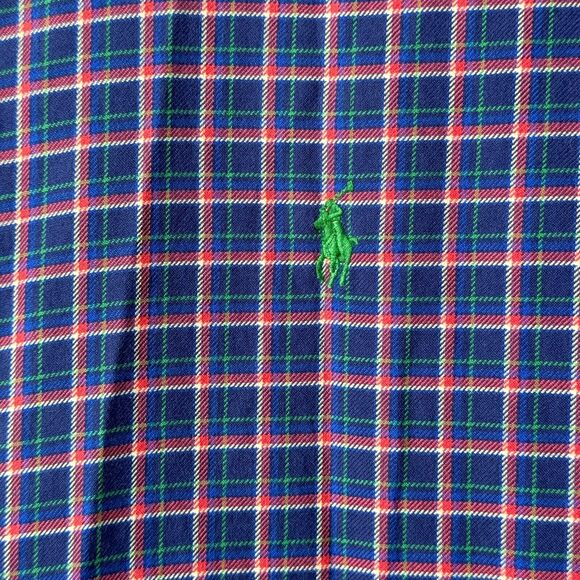 Ralph Lauren Classic Fit Shirt Mens XL Plaid Long Sleeve Cotton Oxford Preppy - Picture 4 of 13